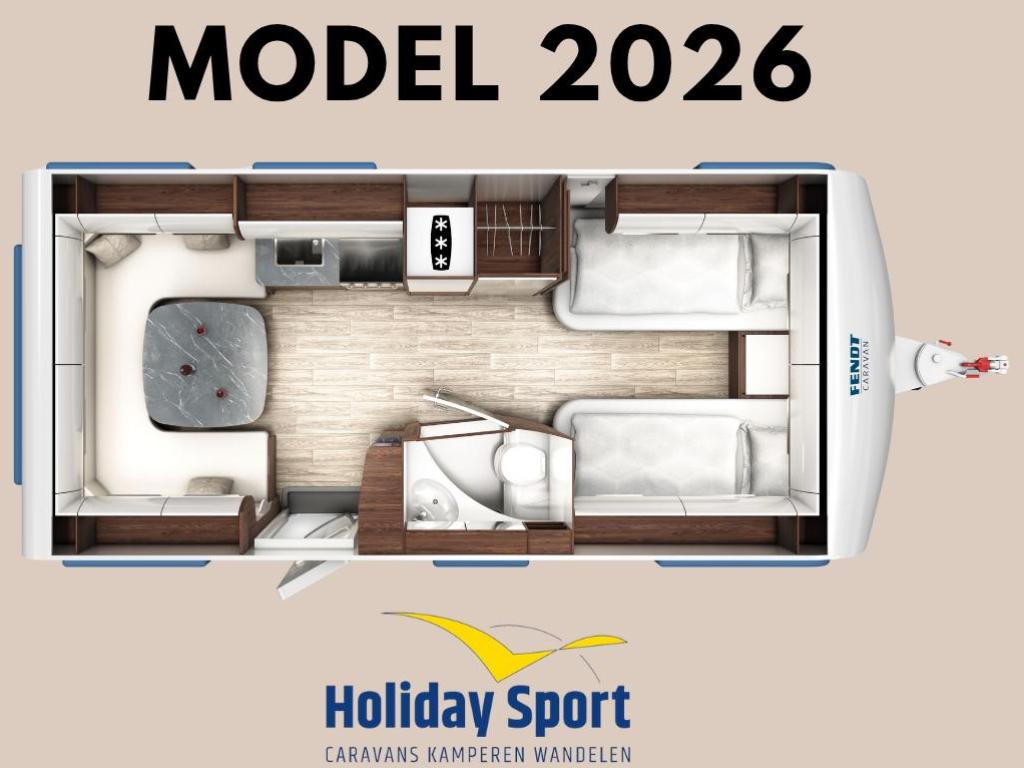 Fendt Diamant 560 SG modeljaar 2026, Caravans en Kamperen, Caravans, Schokbreker, Rondzit, Bedrijf, Overige typen