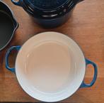 Le Creuset braadpan Signature Azure 24 en 30, Huis en Inrichting, Gietijzer, Ophalen of Verzenden, Zo goed als nieuw, X