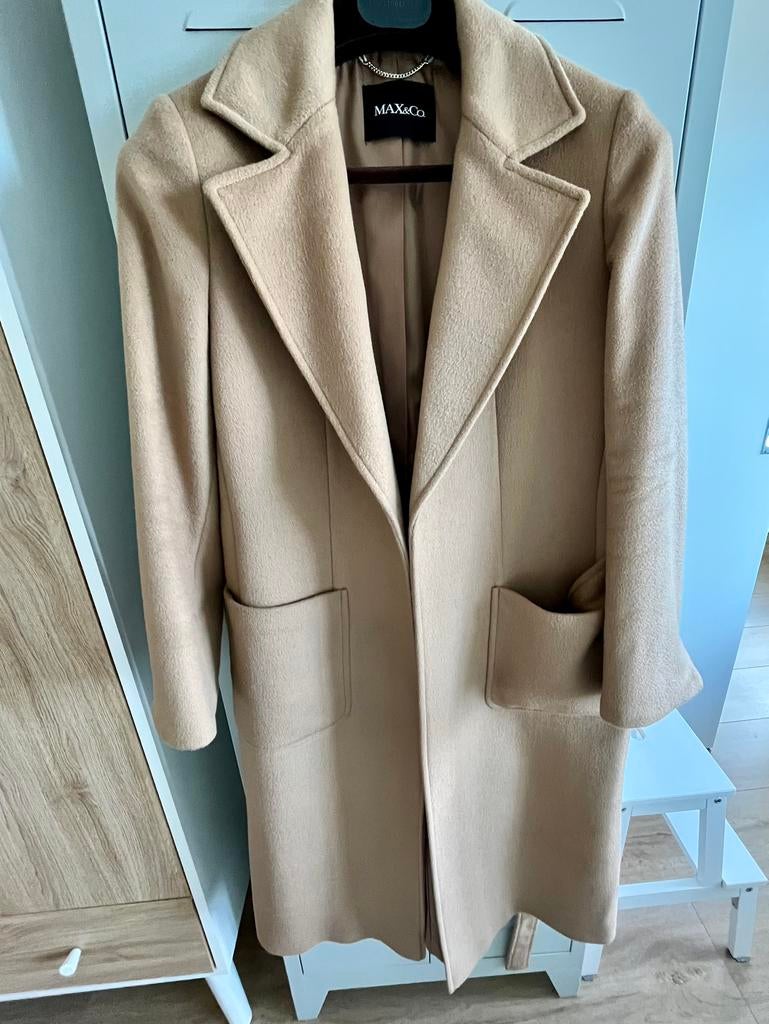 Max&Co camel coat getailleerd  maat 44 valt smal, Ophalen of Verzenden, Zo goed als nieuw, Maat 42/44 (L), Bruin