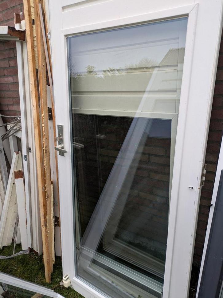 Deurkozijnen met dubbel glas, Doe-het-zelf en Verbouw, Glas en Ramen, Gebruikt, Gevelraam of Ruit, 160 cm of meer, Ophalen