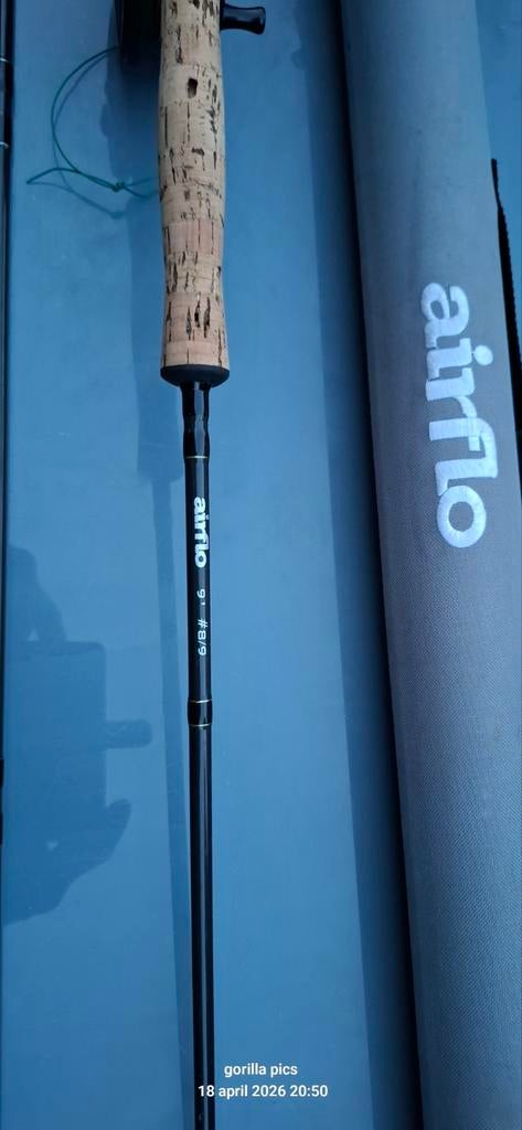 Airflo Vliegenhengel Set 9' #8/9 met Molen en Koker, Ophalen of Verzenden, Zo goed als nieuw, Complete set