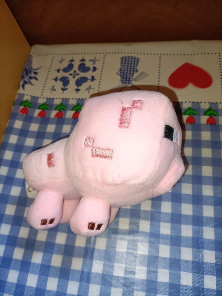 Minecraft roze varken knuffel 15 cm groot, Ophalen of Verzenden, Zo goed als nieuw, Overige typen