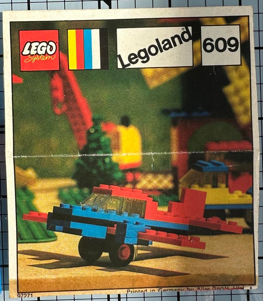 Lego set 609 Vliegtuig uit 1972 met bouwinstructie, Ophalen of Verzenden, Gebruikt, Complete set, Lego