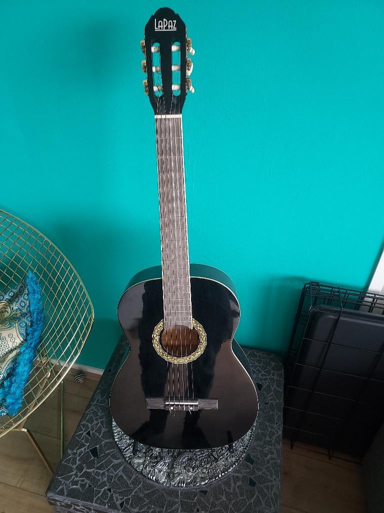 Acoustische Gitaar LaPaz met standaard, Ophalen, Gebruikt, Klassieke of Spaanse gitaar