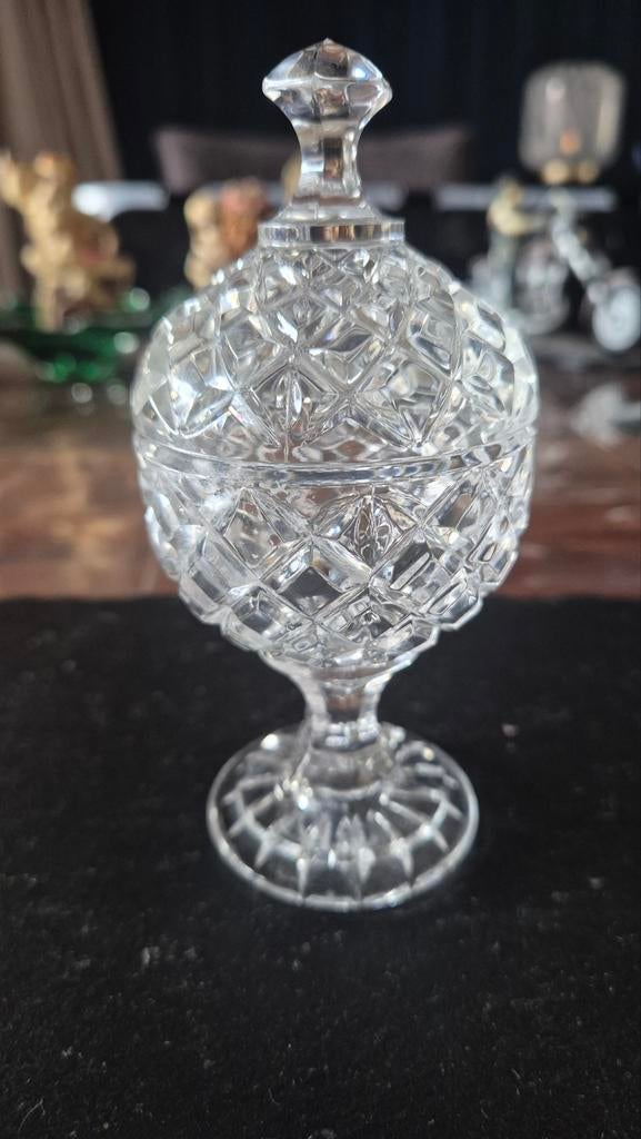 Glazen bonbonnière met deksel, Ophalen of Verzenden