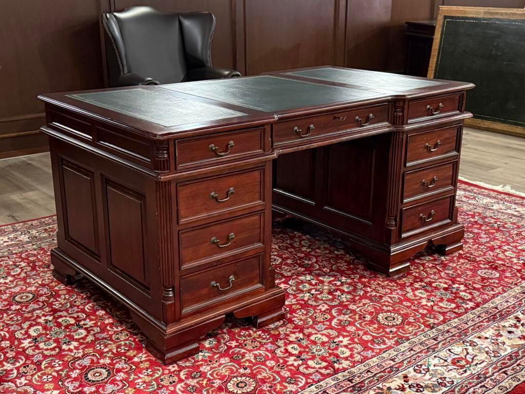 Klassiek Engels bureau #656, Huis en Inrichting, Bureaus, Hout, 93 cm, Bruin, Ophalen of Verzenden