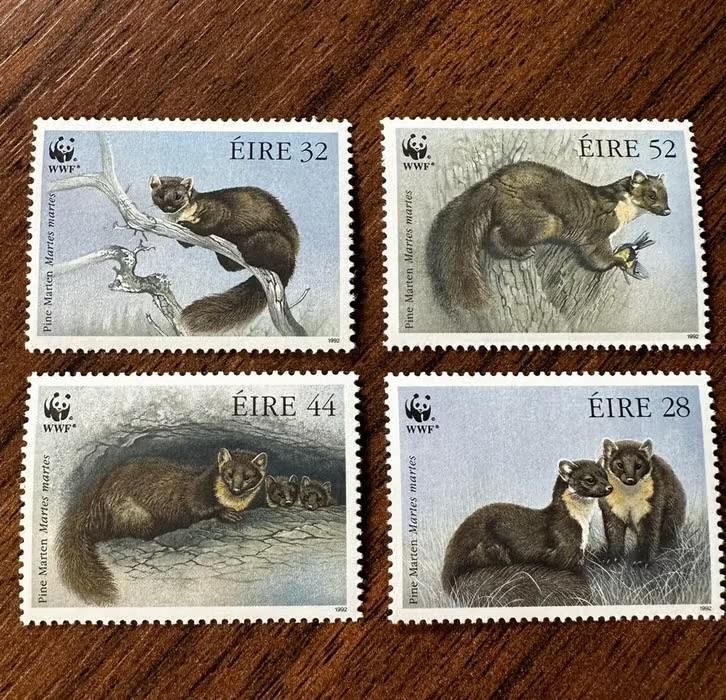 Ierland 1992 WWF marter dieren postfris set, Ophalen of Verzenden, Ierland, Postfris