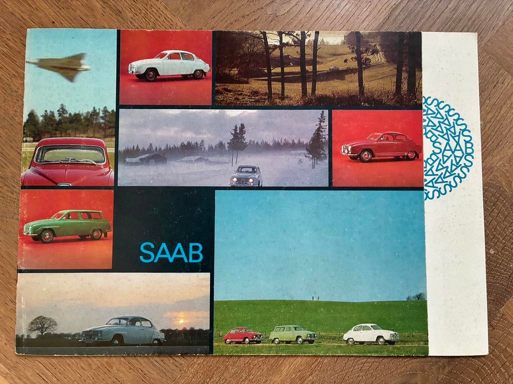 Ca. 1965 Saab brochure met Monte Carlo, Ophalen of Verzenden, Gelezen, Overige merken