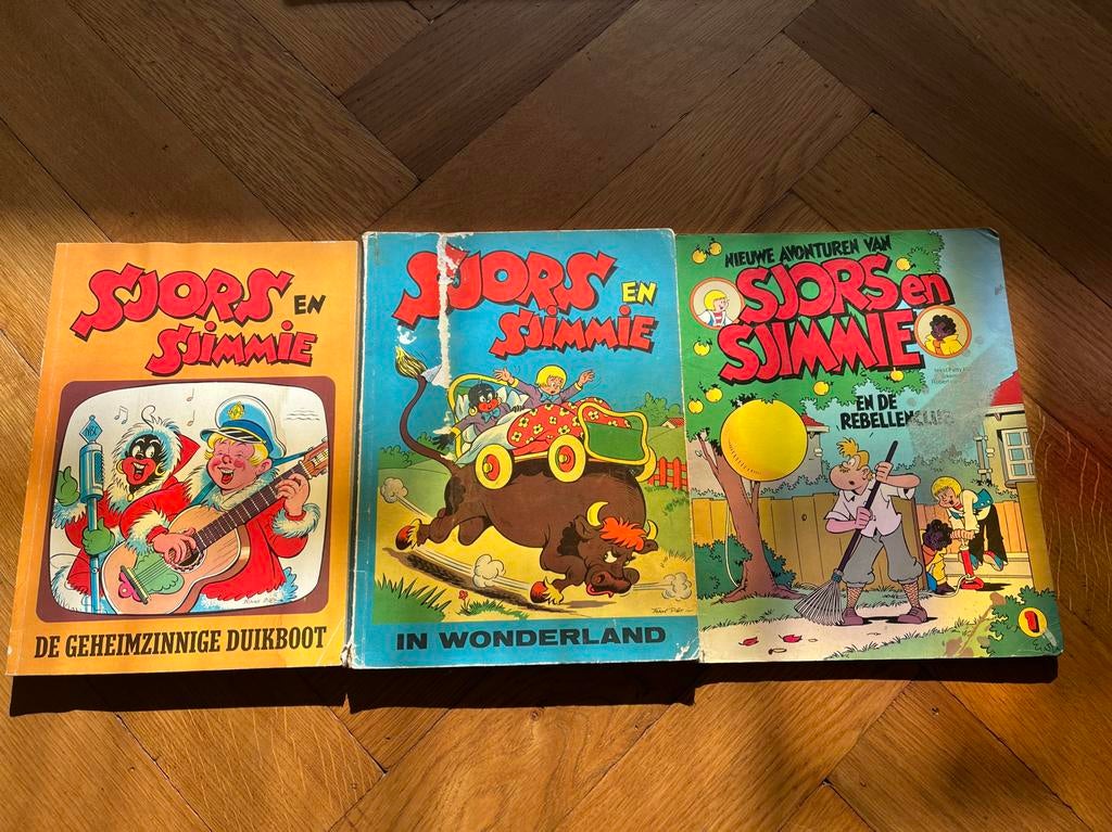 Sjors en Sjimmie - 3 oude stripboeken - Gebruikt, Boeken, Stripboeken, Meerdere stripboeken, Ophalen of Verzenden, Gelezen