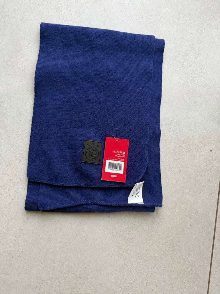 Nieuwe Ajax sjaal - Donkerblauw met logo, Ophalen of Verzenden, Nieuw, Clubaccessoires