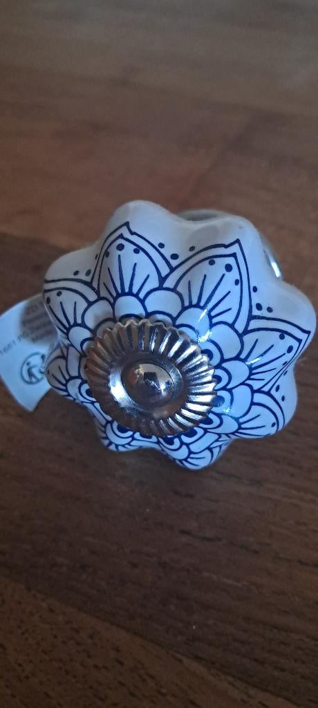 6 blauwwitte meubelknoppen/meubelknopjes, Ophalen of Verzenden, Nieuw, Overige materialen, Overige typen