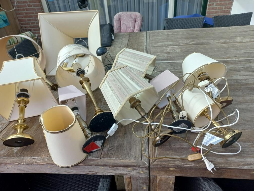 Diverse tafellampen en lampenkappen - In goede staat, Ophalen, Gebruikt, Overige materialen, Minder dan 50 cm