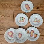 Sarreguemines Faience Fruitborden Set Frankrijk, Antiek en Kunst, Ophalen of Verzenden