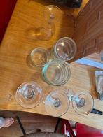 4 wijn glazen en glazen bakjes, Ophalen, Zo goed als nieuw, Overige typen