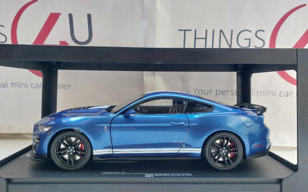 Ixo 1:18 Ford Shelby Mustang GT500 2022 blauw metallic/wit, Hobby en Vrije tijd, Modelauto's | 1:18, Ophalen of Verzenden, Nieuw