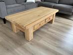 Blank eiken salontafel met 2 laden, Ophalen, Gebruikt, 100 tot 150 cm, Klassiek