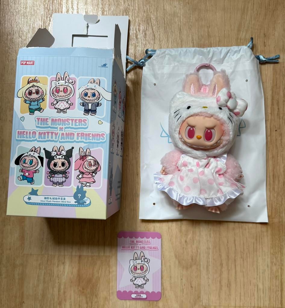 Labubu Sanrio Hello Kitty Popmart, Verzamelen, Ophalen of Verzenden, Zo goed als nieuw, Knuffel of Figuurtje