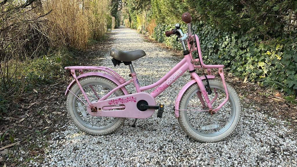 Cooper 16 inch rose kinderfiets meisjesfiets goede staat, Fietsen en Brommers, Fietsen | Kinderfietsjes, Ophalen, Gebruikt, 16 tot 20 inch