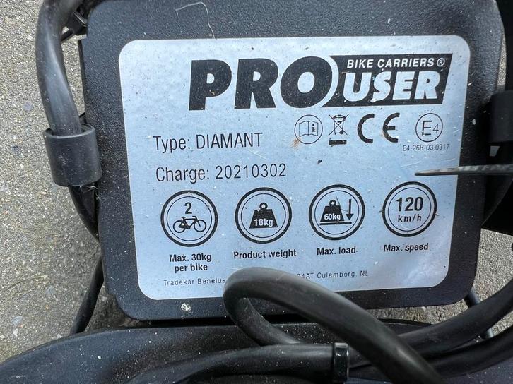 Pro User Diamant Fietsdrager, Auto diversen, Fietsendragers, Zo goed als nieuw, Trekhaakdrager, Ophalen
