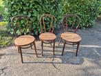 3 bistro stoelen met gevlochten zitting, Ophalen, Hout