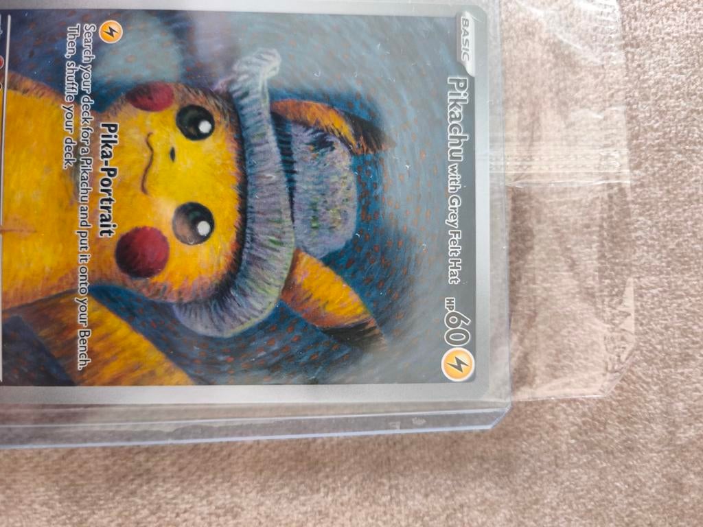 Pikachu van Gogh - with Grey Felt Hat | PSA 9/10 geschat!, Ophalen of Verzenden, Zo goed als nieuw, Losse kaart
