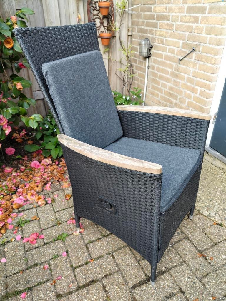 2 Wicker tuinstoelen gasveer verstelbaar balkonset, Tuin en Terras, Tuinstoelen, Ophalen, Gebruikt, Wicker, Verstelbaar