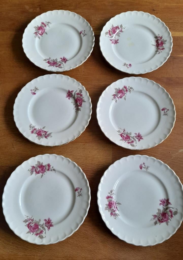 Mosa ontbijtboren schulprandje 6x Gaaf, Gebruikt, Ophalen of Verzenden, Bord(en), Overige stijlen