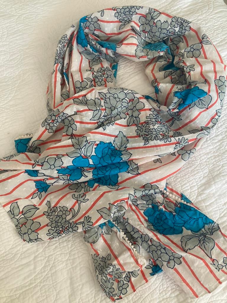 Prachtige SJAAL Stola mooie print (pom anna fabienne stijl), Ophalen of Verzenden, Zo goed als nieuw, Maat 46/48 (XL) of groter