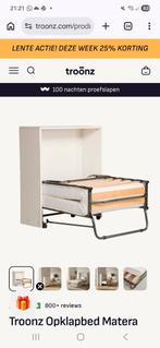 Opklapbaar eenpersoonsbed in kast, Huis en Inrichting, Slaapkamer | Bedden, Ophalen, 90 cm, Eenpersoons, Wit