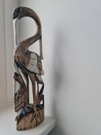 Houten beeld van twee kraanvogels, Ophalen of Verzenden