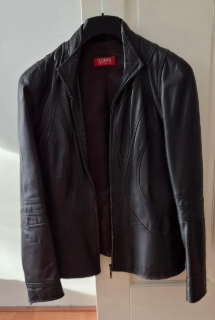 Leren dames jasje donkerbruin van Taifun, Kleding | Dames, Bruin, Maat 42/44 (L), Ophalen of Verzenden, Zo goed als nieuw