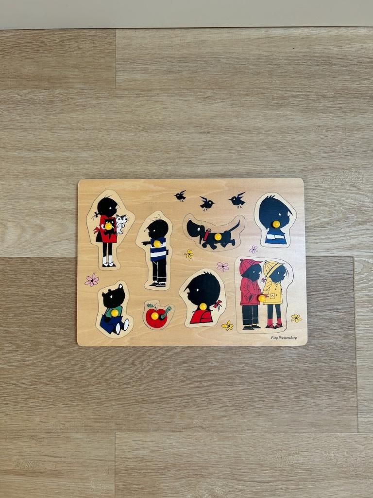 Z.g.a.n. Houten puzzel van Jip & Janneke, Hema - 8 stukjes, Ophalen of Verzenden, Zo goed als nieuw, Van hout, Minder dan 10 stukjes