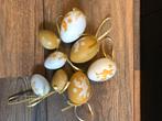 Kunststof paashangers | paaseieren | mosterdgeel/wit, Ophalen of Verzenden, Zo goed als nieuw