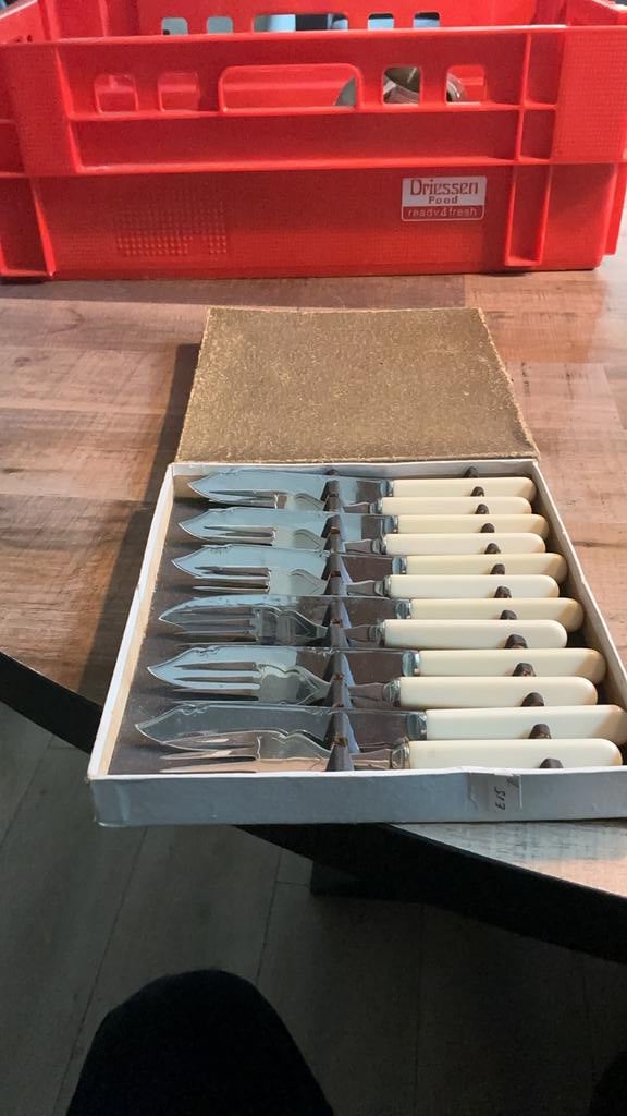Antiek 6 delig visbestek, Antiek en Kunst, Antiek | Bestek, Ophalen of Verzenden