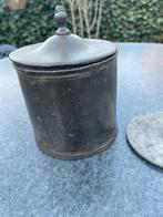 Oud tinnen tabakspot met binnen deksel, Antiek en Kunst, Ophalen of Verzenden