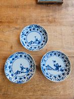 3 Antieke Chinese Blauw Wit Porseleinen Schotels met Zotjes, Antiek en Kunst, Ophalen of Verzenden