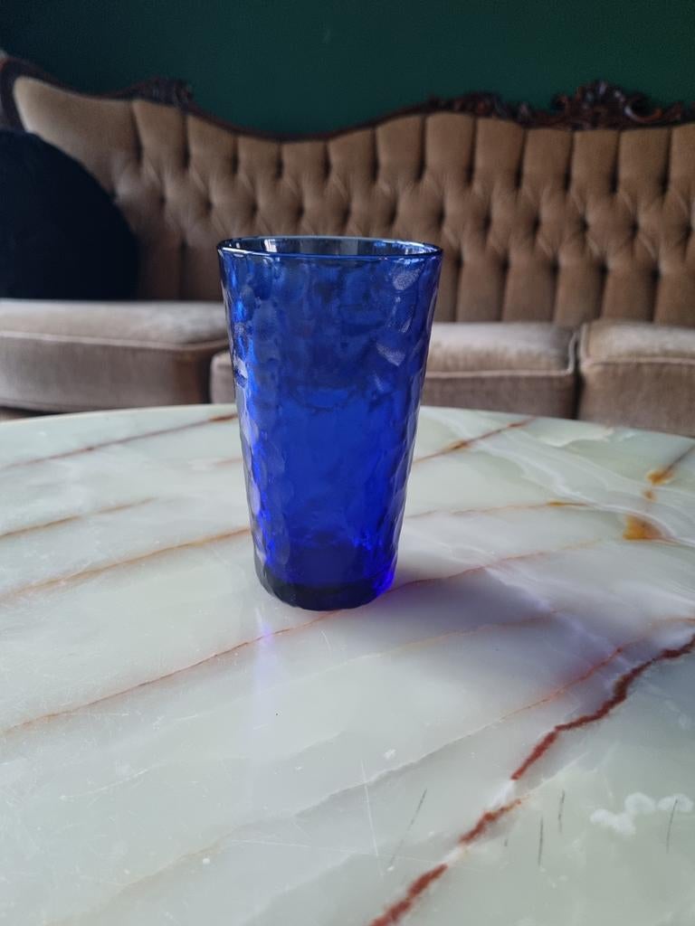 Vintage Luminarc Kobaltblauw 'Working Glass' Drinkglas, Ophalen of Verzenden