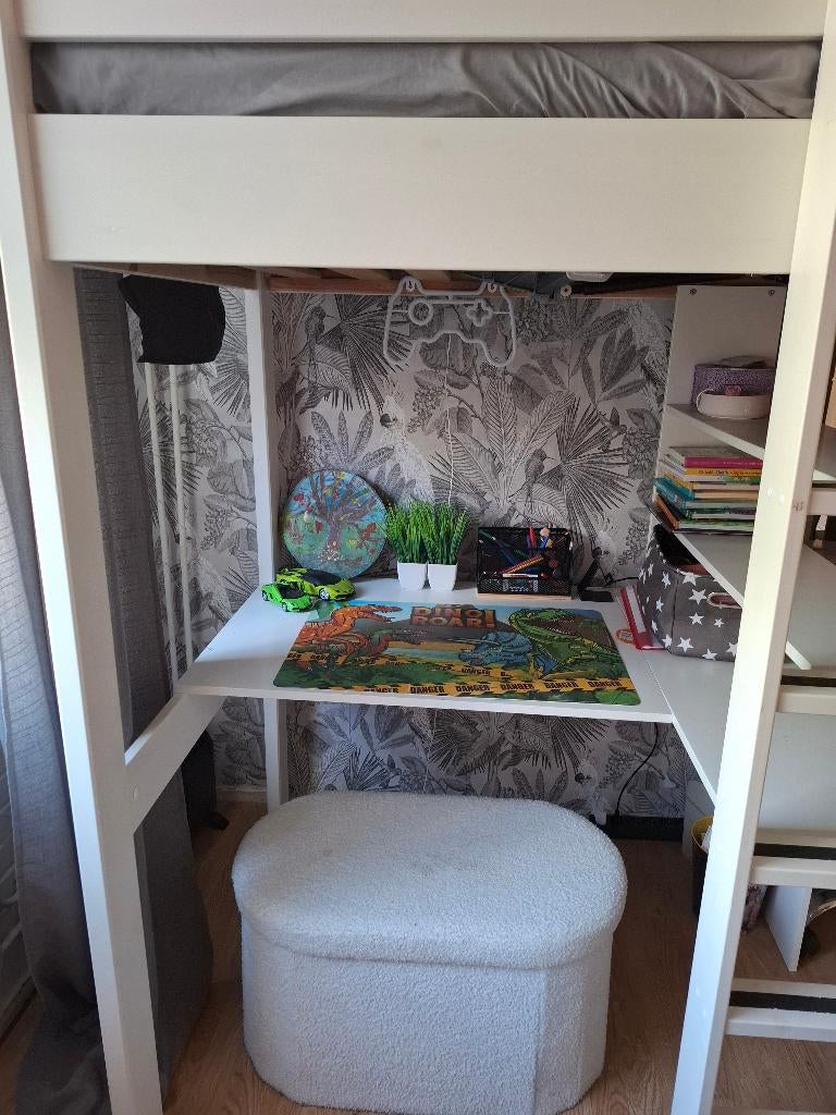 Hoogslaper met bureau, Huis en Inrichting, Ophalen, Gebruikt, Hoogslaper, Eenpersoons