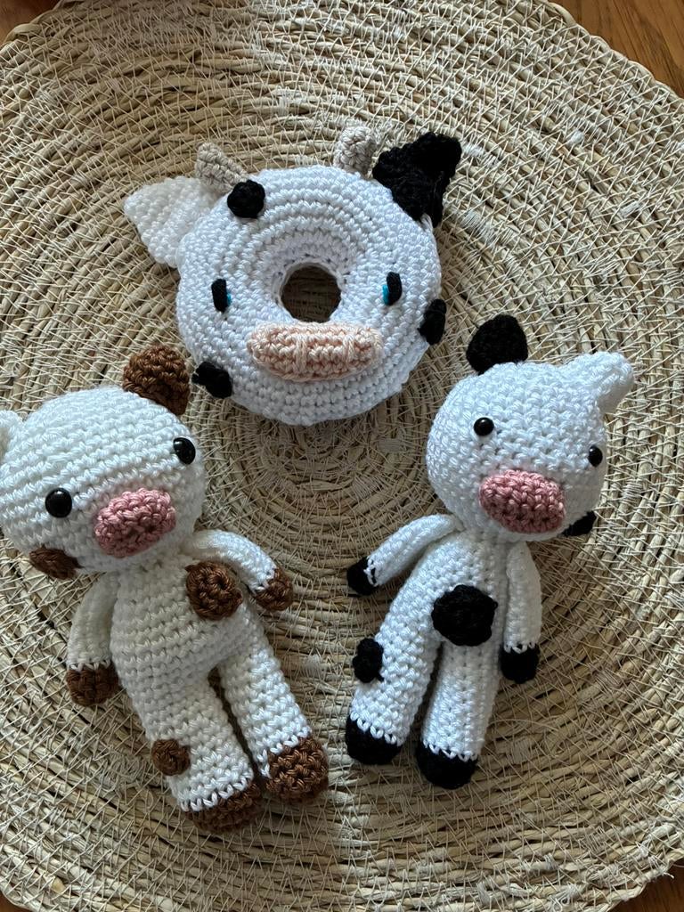 Gehaakte koeien-setje, Ophalen of Verzenden, Zo goed als nieuw, Haken, Overige typen