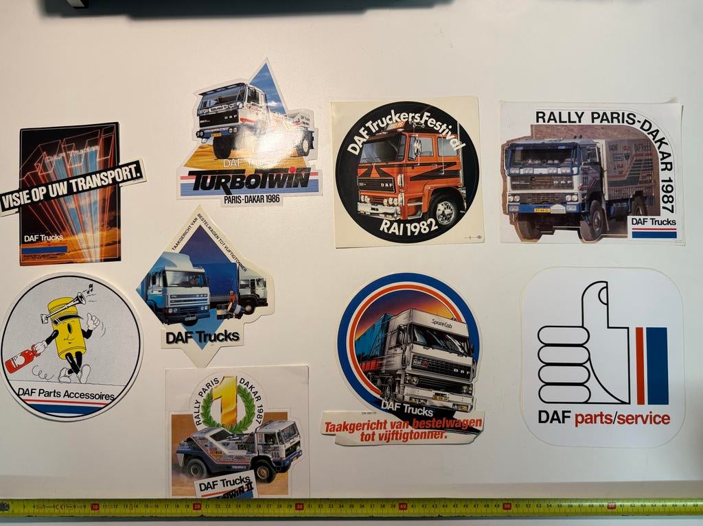 DAF Stickers Vintage 9x, Verzamelen, Stickers, Ophalen of Verzenden, Zo goed als nieuw, Merk