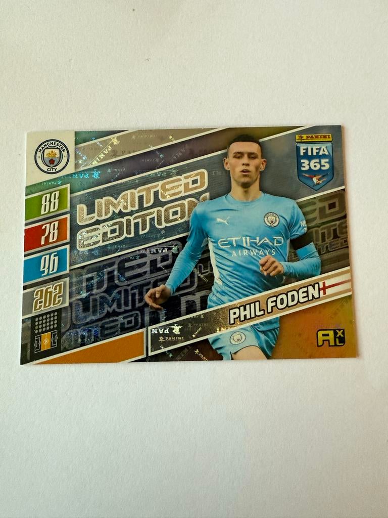 Panini FIFA 365 Limited Edition Phil Foden Spelerskaart, Ophalen of Verzenden, Zo goed als nieuw, Buitenlandse clubs, Spelerskaart