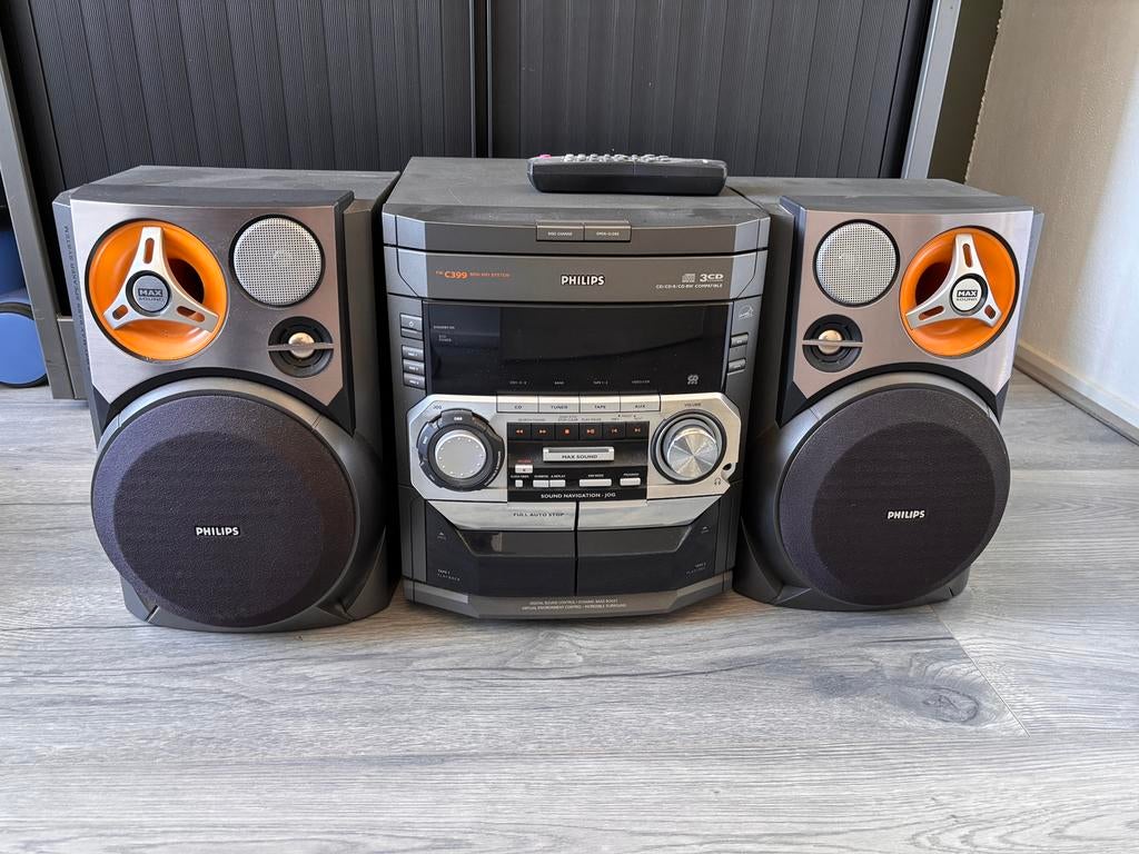 Philips FW-C399 Mini Hifi Systeem met CD, Cassette, Radio, Ophalen, Philips, Gebruikt, Cassettedeck