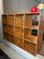 Handgemaakte houten boekenkast, Ophalen, Met plank(en), Gebruikt, 50 tot 100 cm