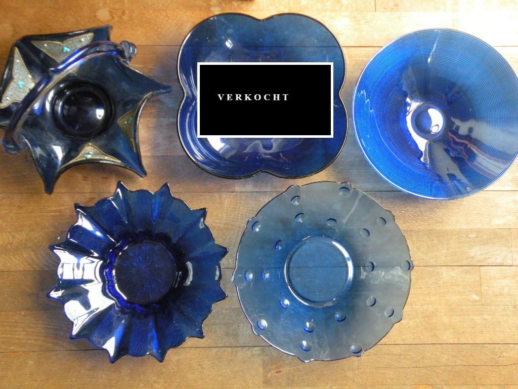 Schalen, blauw. Ook per stuk., Schaal, Ophalen of Verzenden, Overige vormen, Glas