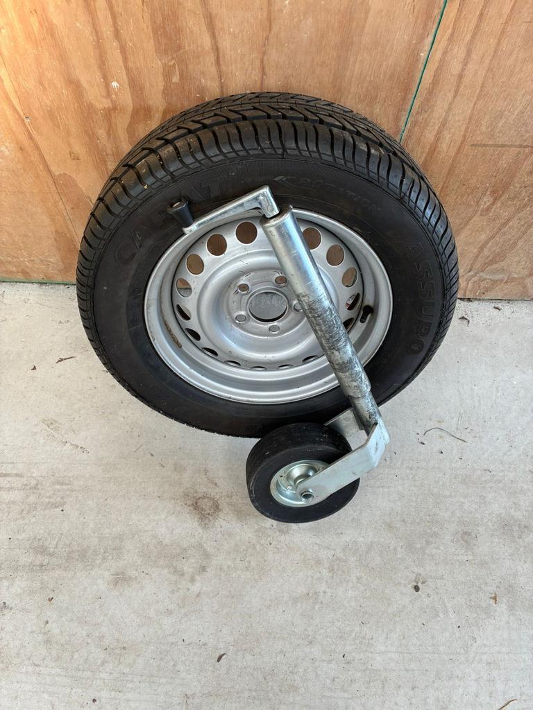 Reservewiel met neuswiel voor Fendt caravan, Caravans en Kamperen, Caravan accessoires, Ophalen, Gebruikt