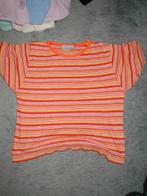 Leuk oranje gestreept meiden T-shirt, Kinderen en Baby's, Kinderkleding | Maat 104, Ophalen of Verzenden, Gebruikt, Meisje, Shirt of Longsleeve