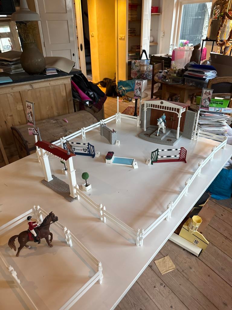 Schleich Springwedstrijd Set - Compleet met Accessoires, Ophalen of Verzenden, Gebruikt, Jongen of Meisje