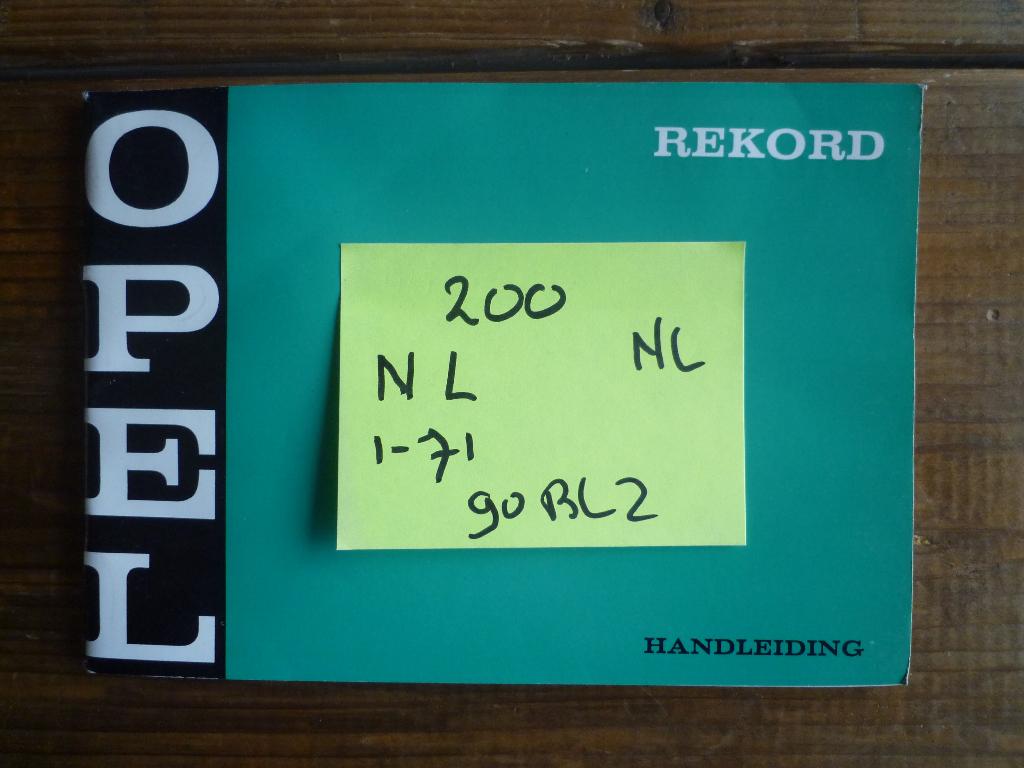 Opel Rekord-C instructieboekje NIEUW!!! NL nr 200, Ophalen of Verzenden
