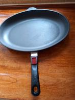 Woll ovalen vispan, Ophalen of Verzenden, Zo goed als nieuw, Gietijzer, Koekenpan of Braadpan