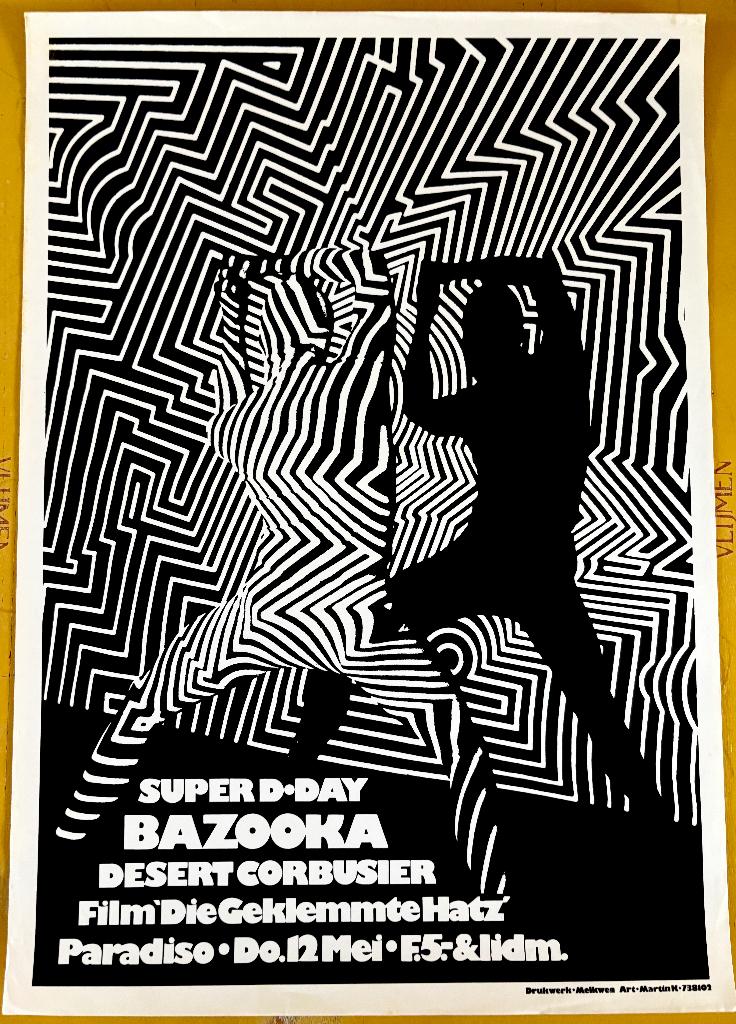 Paradiso Martin Kaye BAZOOKA : 2 Posters 1980 NIJMEGEN, Ophalen of Verzenden, Zo goed als nieuw, Poster, Artwork of Schilderij